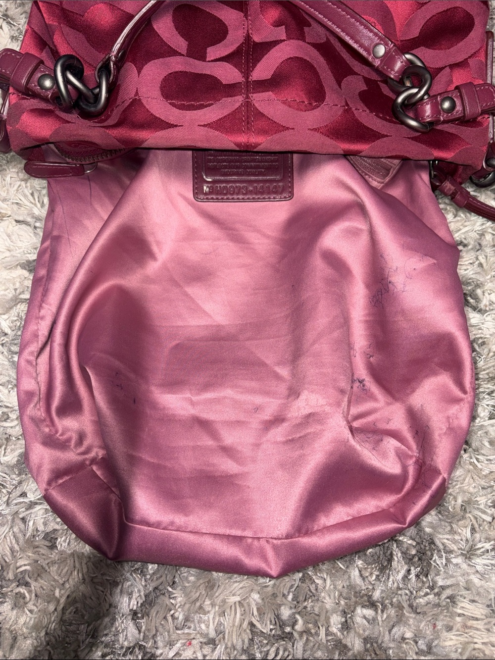 COACH 14147 Brooke Maroon Red Hobo BAG Purse - Picture 9 of 11